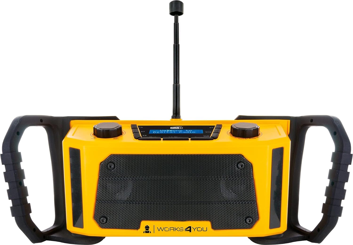 SCHWAIGER DABWORK 513 Baustellen-Radio Werkstattradio Robustes Radio Digitalradio DAB+ FM AUX Wecker IPX4 LCD-Display Senderspeicher schwarz gelb SCHWAIGER DABWORK 513 Baustellen-Radio Werkstattradio Robustes Radio Digitalradio DAB+ FM AUX Wecker IPX4 LCD-Display Senderspeicher schwarz gelb