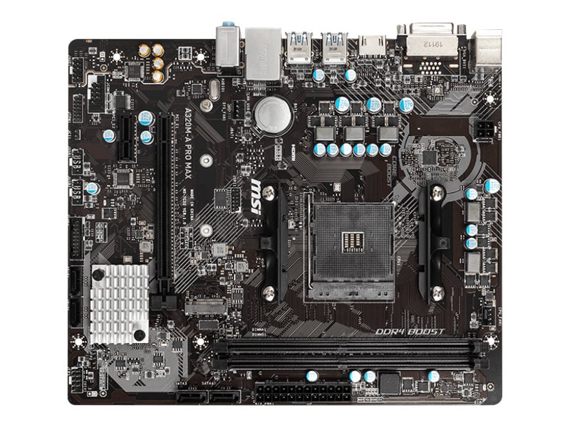 MSI A320M-A PRO MAX - Motherboard - micro ATX - Socket AM4 - AMD A320 Chipsatz - USB 3.2 Gen 1 - Gigabit LAN - Onboard-Grafik (CPU erforderlich)