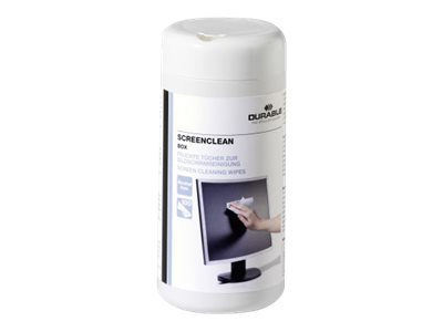 DURABLE Bildschirmreiniger Screenclean 100Feuchttücher weiß