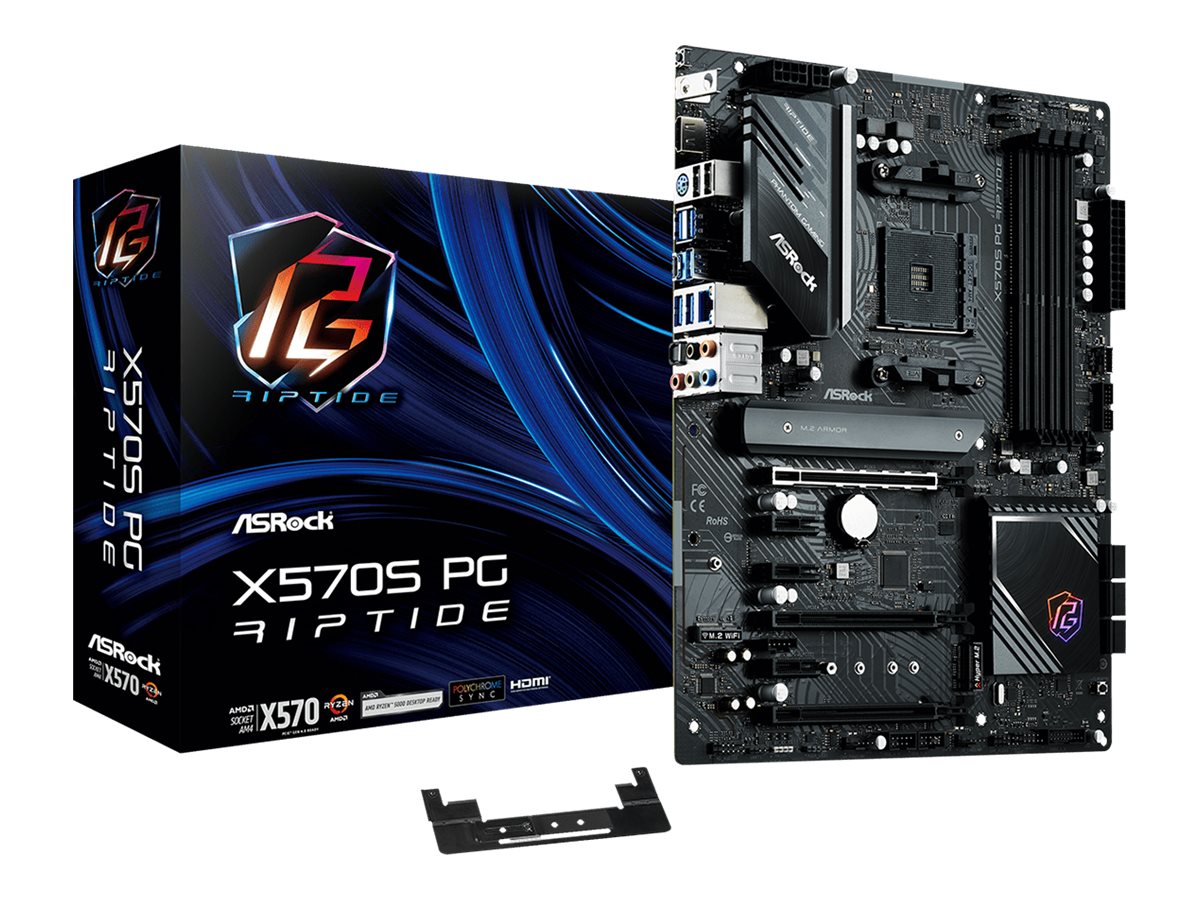 ASRock X570S PG Riptide - Motherboard - ATX - Socket AM4 - AMD X570 Chipsatz - USB-C Gen2, USB 3.2 Gen 1, USB 3.2 Gen 2 - 2.5 Gigabit LAN - Onboard-Grafik (CPU erforderlich)
