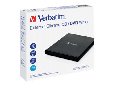 Verbatim External Slimline CD/DVD Writer Optisches Laufwerk DVD±RW Schwarz
