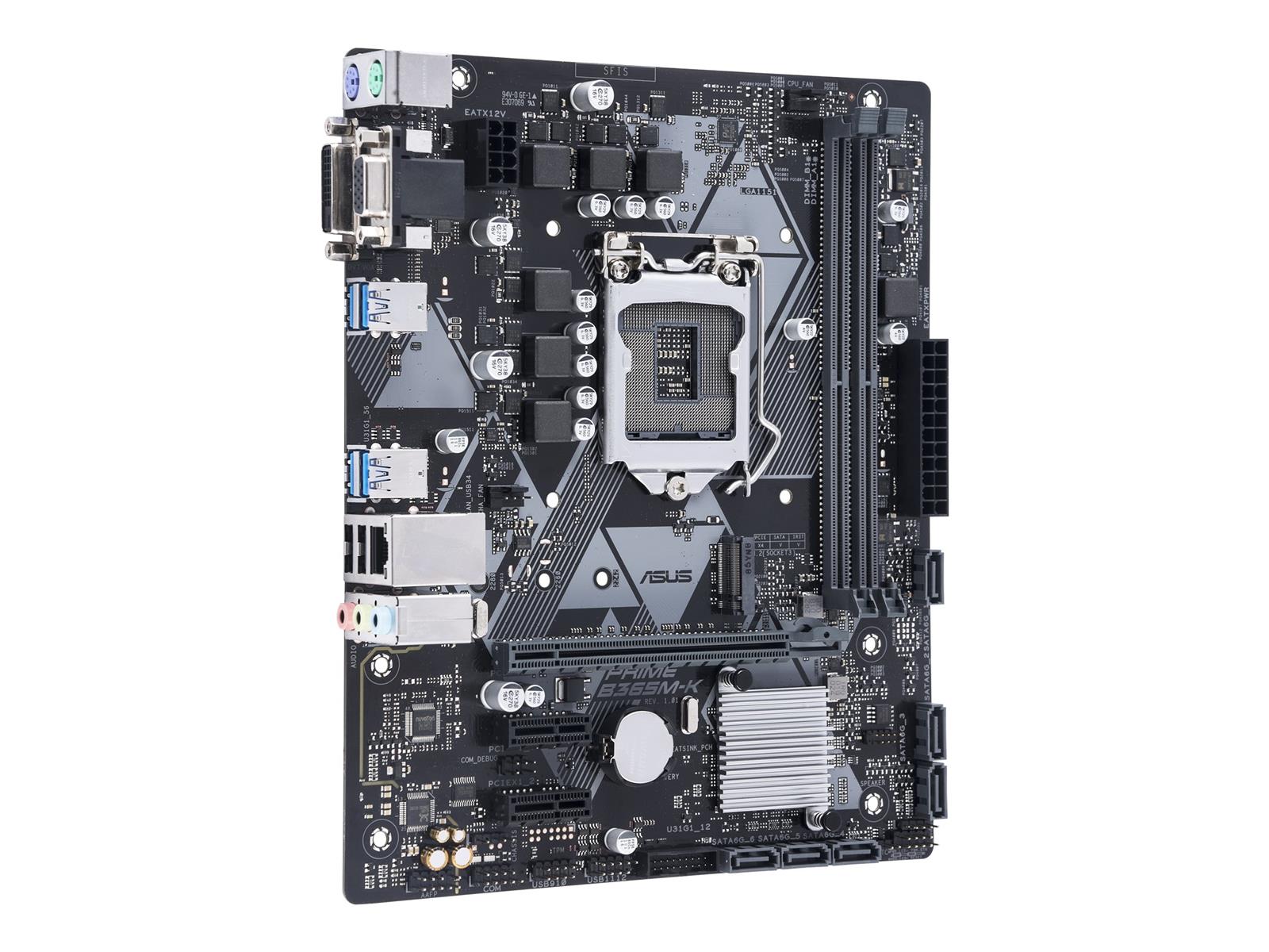 ASUS PRIME B365M-K - Motherboard - micro ATX - LGA1151 Socket - B365 Chipsatz - USB 3.1 Gen 1 - Gigabit LAN - Onboard-Grafik (CPU erforderlich)