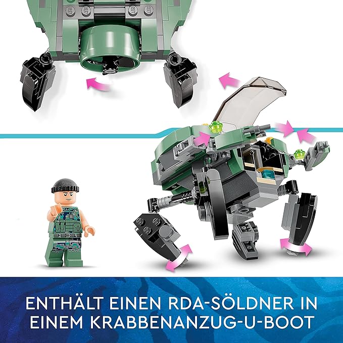 LEGO Avatar Payakan der Tulkun und Krabbenanzug, The Way of Water Ozean Spielzeug zum Bauen mit Meerestier-Figur für Kinder und Filmfans 75579