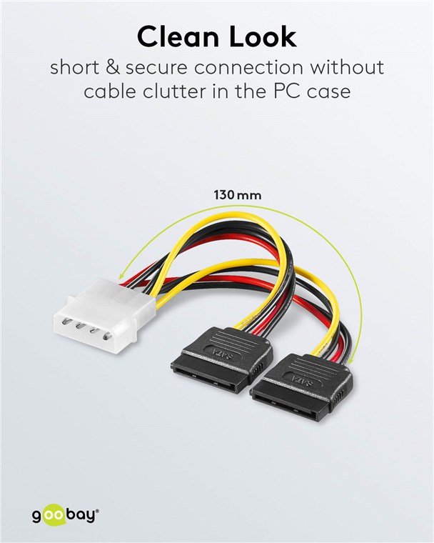 PC Stromkabel Y-Form, 5.25-Stecker auf 2x SATA PC Stromkabel Y-Form, 5.25-Stecker auf 2x SATA