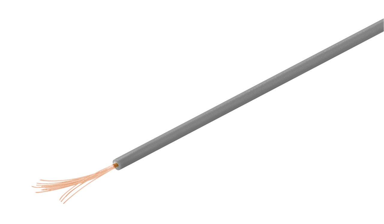 Kupferlitze isoliert, 10 m, grau