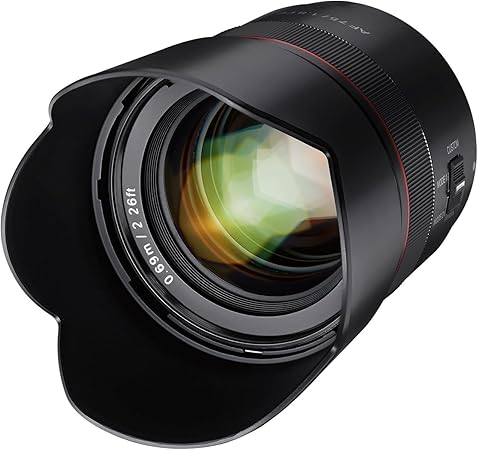 Samyang AF 75mm F1.8 FE (Tiny but Absolute) – Porträt Objektiv Autofokus Vollformat und APS-C Festbrennweite Sony E Mount für Sony A9 II A7 III A7C II A7C R A6600 A6500 A6400 A6300 A6000 A5100 A5000