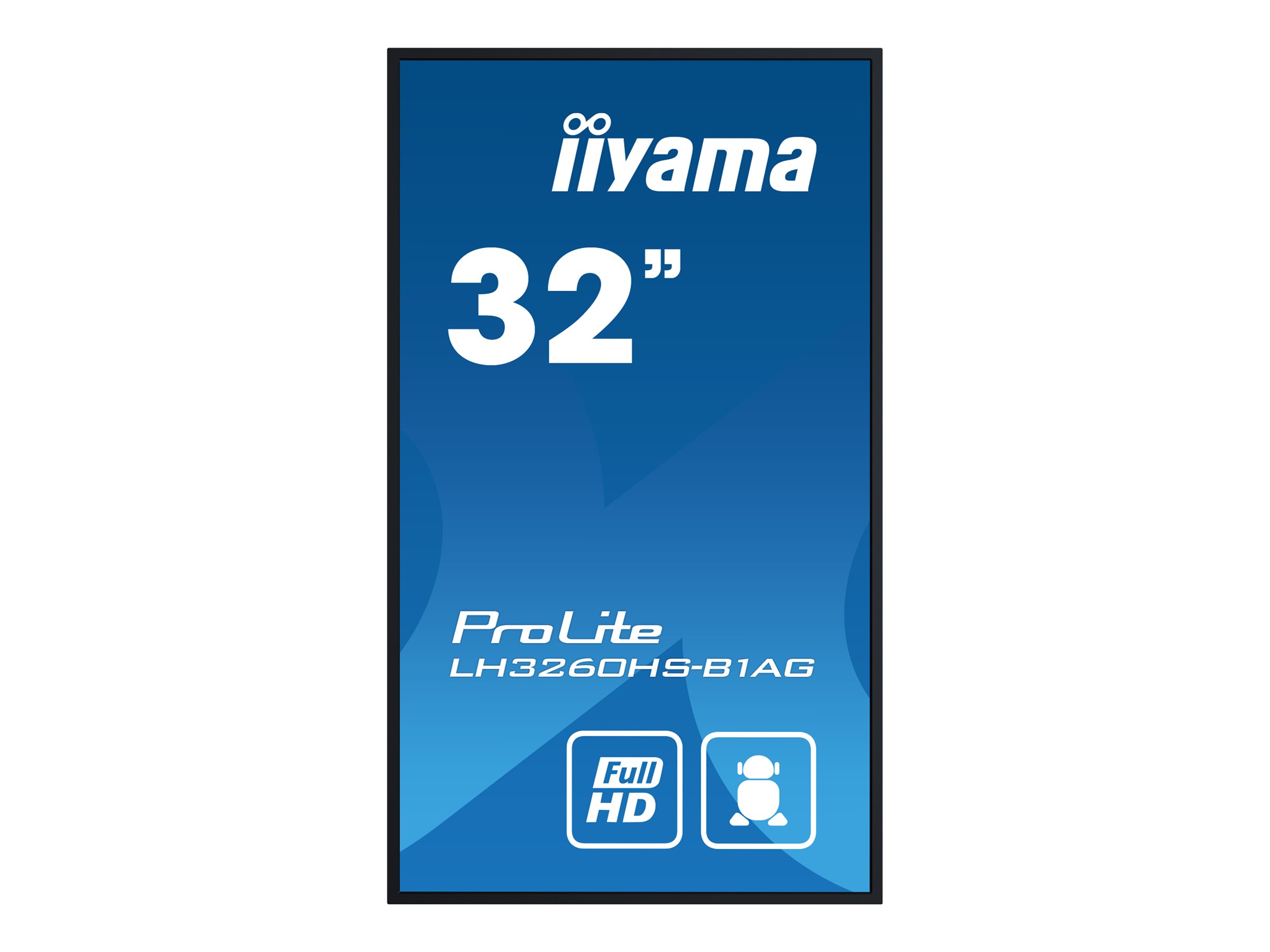 iiyama LH3260HS-B1AG Signage-Display Digitale A-Platine 80 cm (31.5") LED WLAN 500 cd/m² Full HD Schwarz Eingebauter Prozessor Android 11 24/7