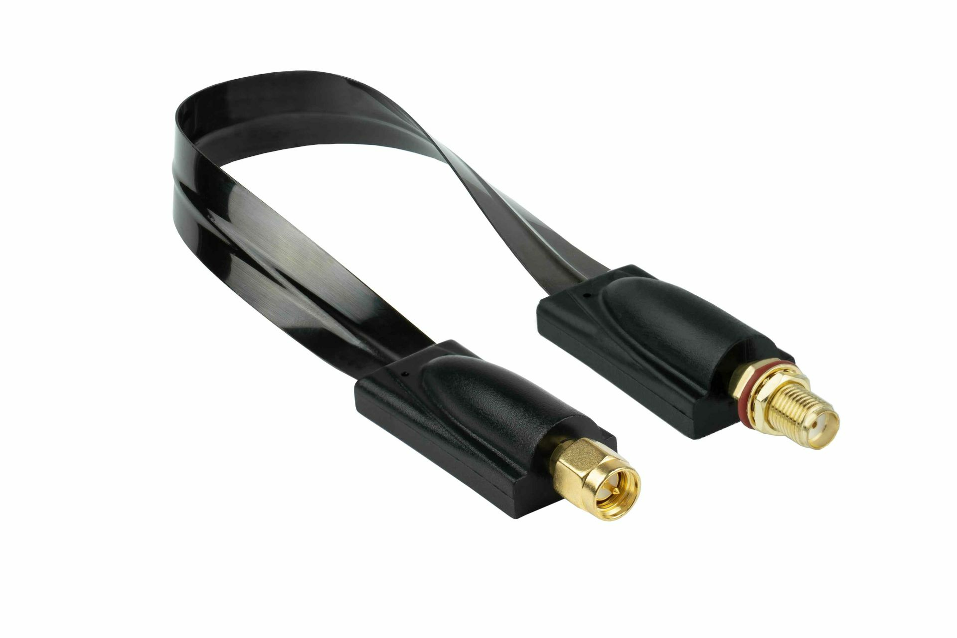 Kabelmeister Koaxial HF Fensterdurchführung, SMA Stecker an SMA Buchse, schwarz, 0,2 m