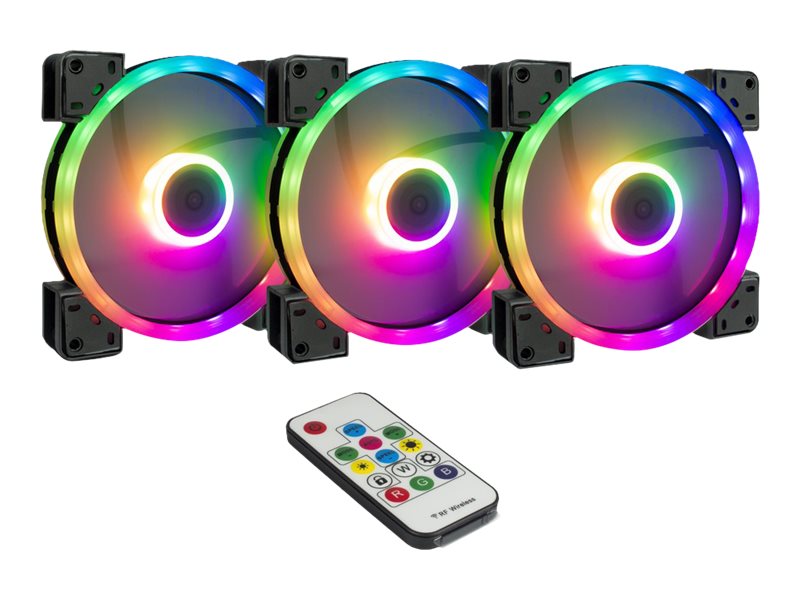 Inter-Tech Argus RGB-Fan Set RS-14 Computergehäuse Ventilator 14 cm Schwarz