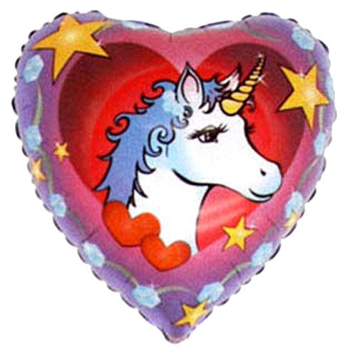 Einhorn Kopf - Herzförmiger Folienballon