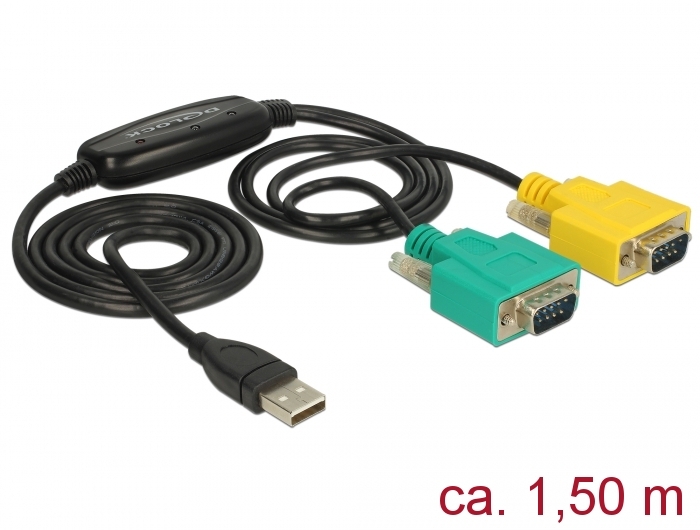 Delock Adapter USB 2.0 Seriell 2x 9 Pin St