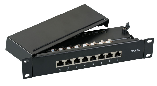 EFB Elektronik EFB-Elektronik Mini - Patch Panel - geeignet für Wandmontage, Rack montierbar - RJ-45 X 8 - Schwarz, RAL 9005 - 1U - 25.4 cm (10")