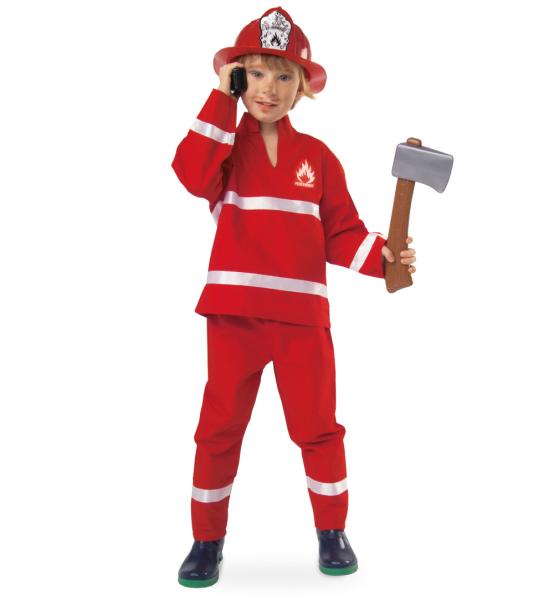 Feuerwehrmann rot - Kostüm 2-teilig - Kids (Größe 128)
