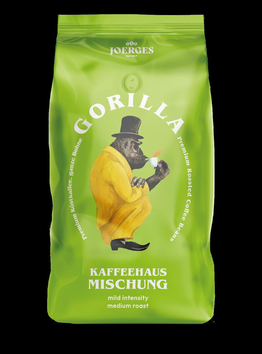 Gorilla Kaffeehaus ganze Bohnen 1kg eine edle Mischung ohne Bitterstoffe