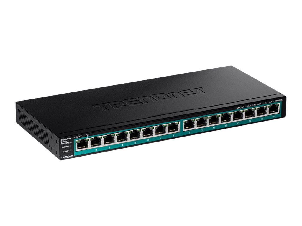 Trendnet TPE-TG161H Netzwerk-Switch Gigabit Ethernet (10/100/1000) Power over Ethernet (PoE) Schwarz