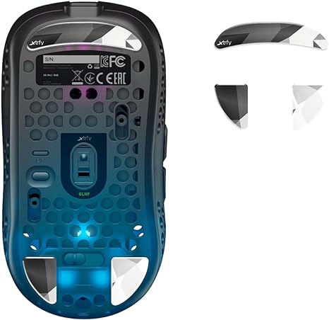 Xtrfy Glass Skates, Premium-Mausfüße aus starkem Aluminosilikat-Glas, kompatibel mit Gaming-Maus MZ1/MZ1 Wireless, für schnelles und präzises Gleiten, Litus White