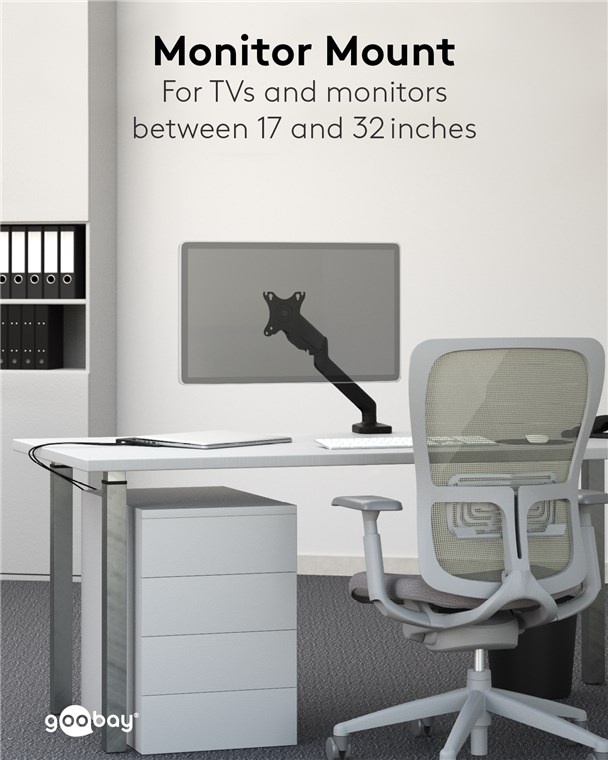 Monitorhalterung mit Gasdruckfeder, schwarz Monitorhalterung mit Gasdruckfeder, schwarz