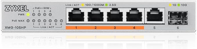 ZyXEL XMG-100 Series XMG-105HP - Switch - nicht verwaltet - unmanaged - 5 x 100/1000/2.5G (PoE++)