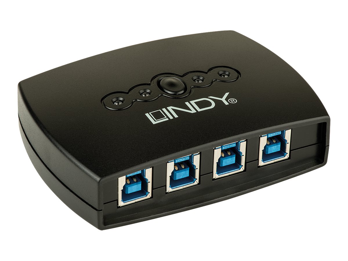 Lindy 4 Port USB 3.0 Switch - USB-Umschalter für die gemeinsame Nutzung von Peripheriegeräten