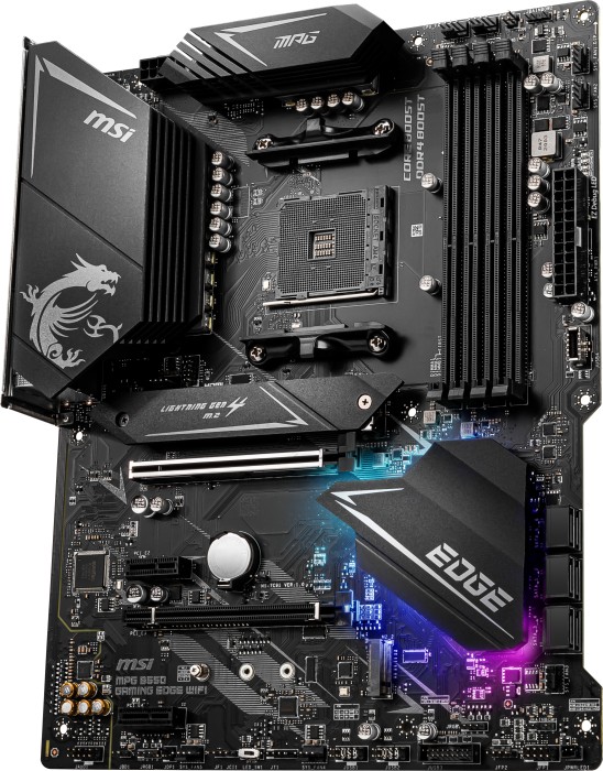 MSI MPG B550 GAMING EDGE WIFI - Motherboard - ATX - Socket AM4 - AMD B550 Chipsatz - USB-C Gen2, USB-C Gen1, USB 3.2 Gen 1, USB 3.2 Gen 2 - 2.5 Gigabit LAN, Wi-Fi, Bluetooth - Onboard-Grafik (CPU erforderlich) MSI MPG B550 GAMING EDGE WIFI - Motherboard - ATX - Socket AM4 - AMD B550 Chipsatz - USB-C Gen2, USB-C Gen1, USB 3.2 Gen 1, USB 3.2 Gen 2 - 2.5 Gigabit LAN, Wi-Fi, Bluetooth - Onboard-Grafik (CPU erforderlich)