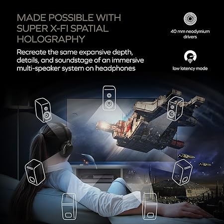 Creative Headset Zen Hybrid SXFI Over-Ear,Bluetooth5.3 grau
