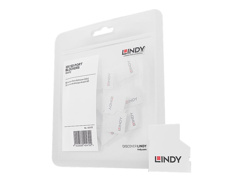 Lindy 40479 Schnittstellenblockierung SD card Weiß Acrylnitril-Butadien-Styrol (ABS)