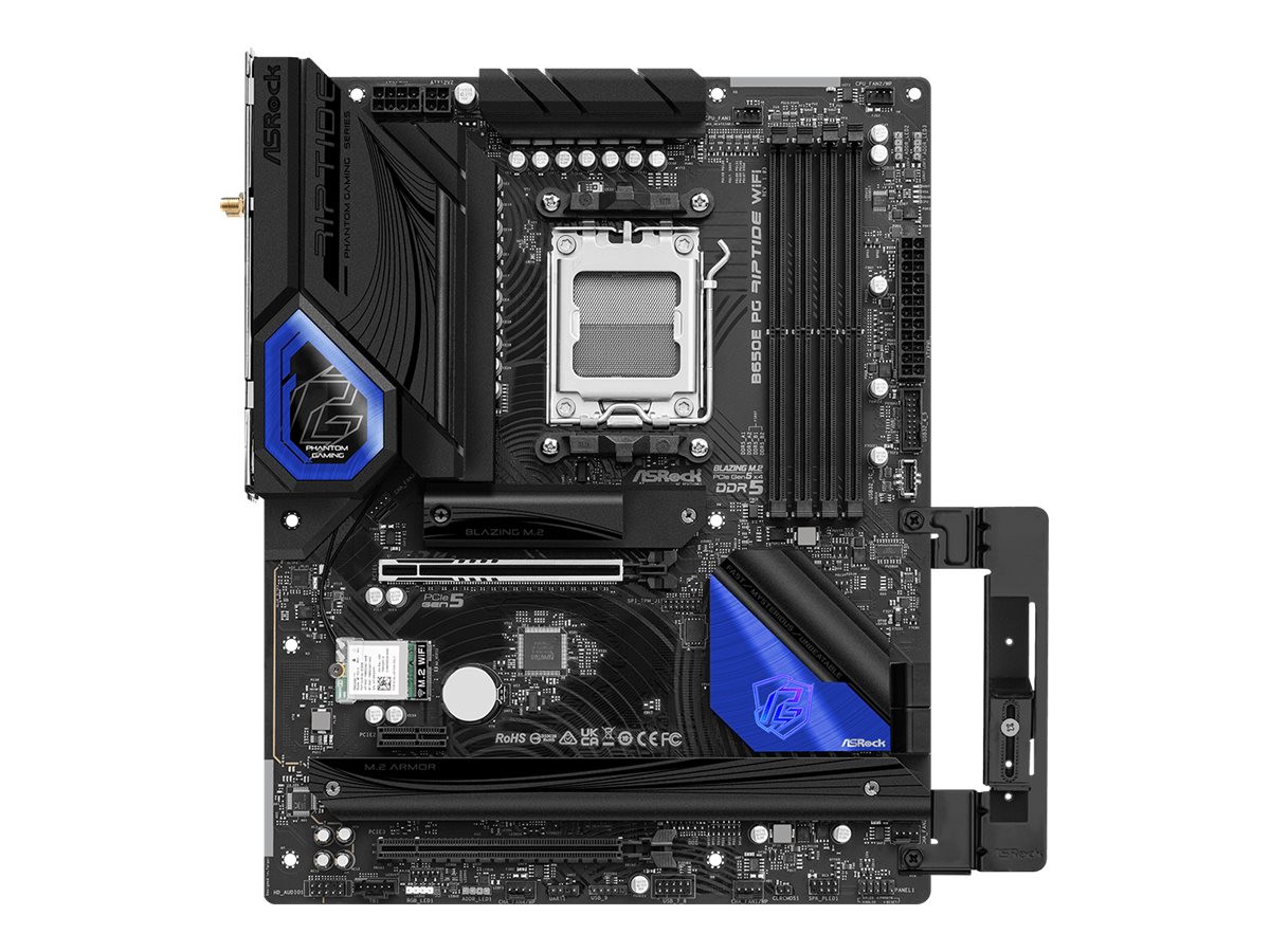 ASRock B650E PG Riptide WiFi - Motherboard - ATX - Socket AM5 - AMD B650 Chipsatz - USB 3.2 Gen 1, USB 3.2 Gen 2, USB-C 3.2 Gen2, USB-C 3.2 Gen 2x2 - Bluetooth, 2.5 Gigabit LAN, Wi-Fi 6 - Onboard-Grafik (CPU erforderlich)