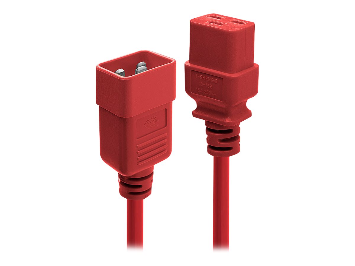 Lindy 30125 Stromkabel Schwarz, Rot 3 m C20-Koppler C19-Koppler