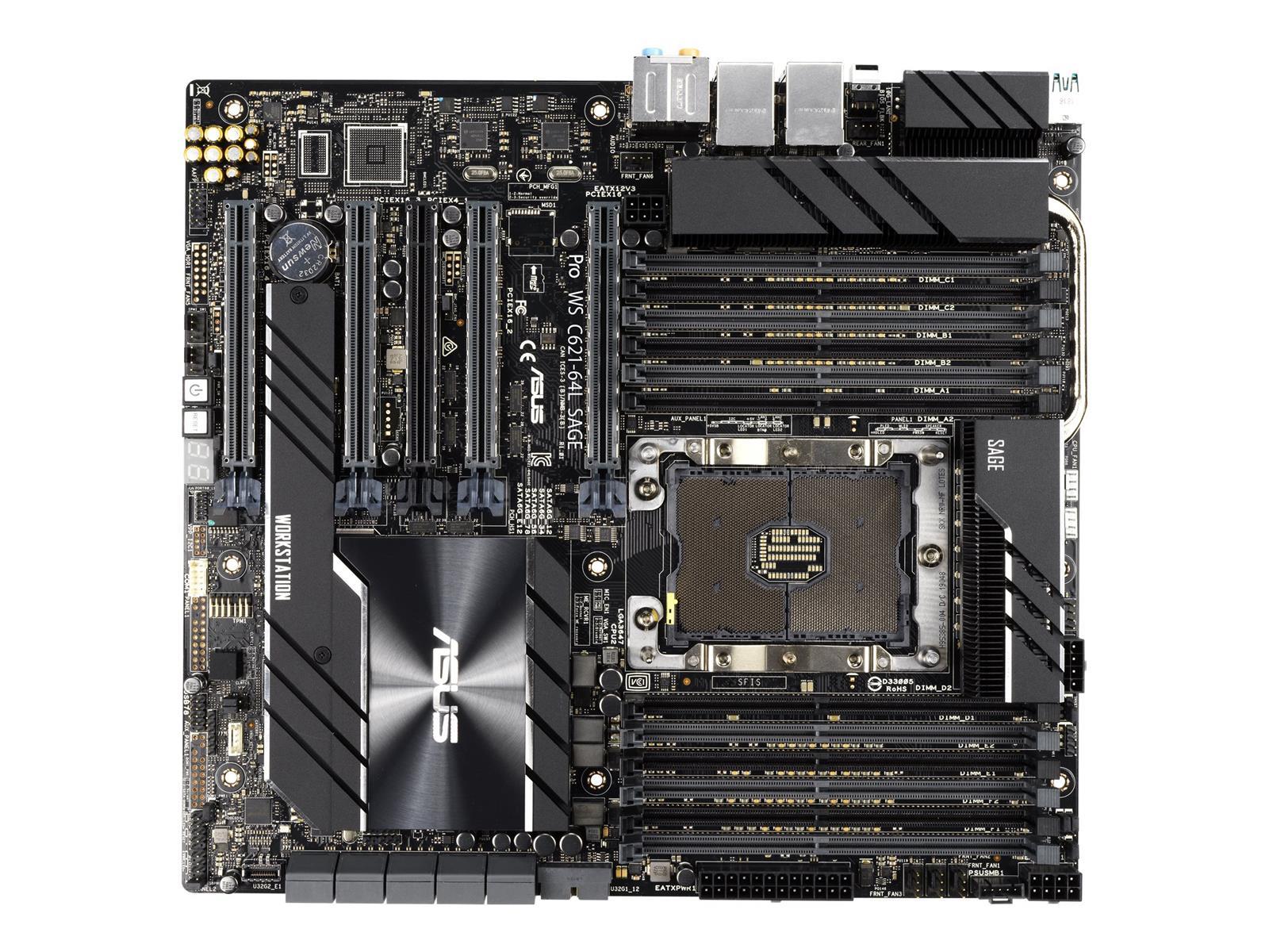 ASUS Pro WS C621-64L SAGE - Motherboard - SSI CEB - Socket P - C621 Chipsatz - USB-C Gen2, USB 3.2 Gen 1, USB 3.2 Gen 2 - 2 x Gigabit LAN - HD Audio (8-Kanal)