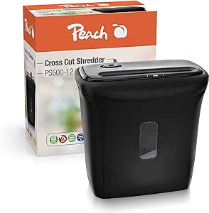 Peach PS500-12 Aktenvernichter Kreuzschreddern 68 dB 22 cm Schwarz