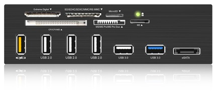 ICY BOX IB-867 Kartenleser USB 3.2 Gen 1 (3.1 Gen 1)/eSATA Eingebaut Schwarz