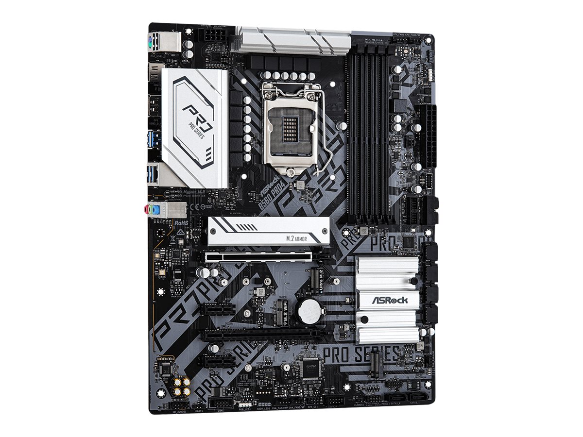 ASRock B560 Pro4 - Motherboard - ATX - LGA1200-Sockel - B560 Chipsatz - USB-C Gen1, USB 3.2 Gen 1 - Gigabit LAN - Onboard-Grafik (CPU erforderlich)
