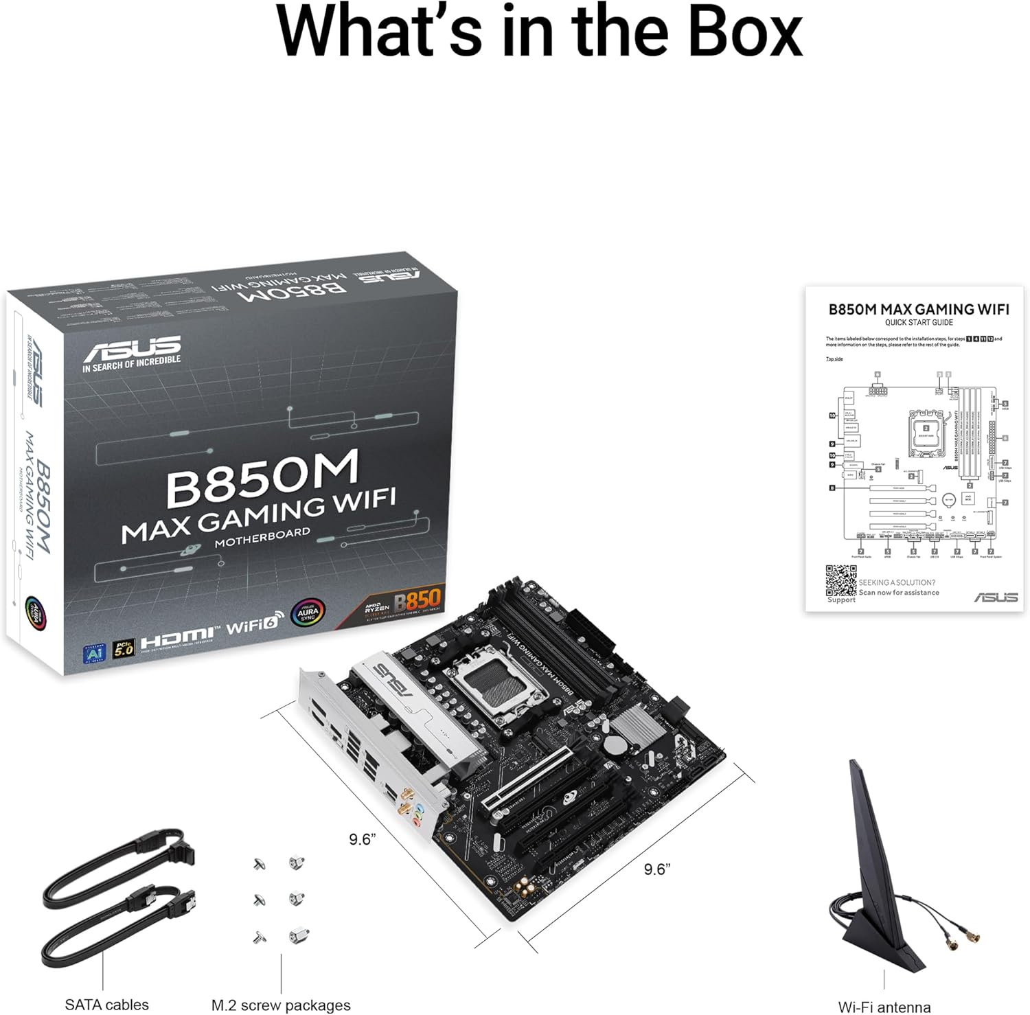 ASUS B850M MAX GAMING WIFI AMD B850 Sockel AM5 micro ATX