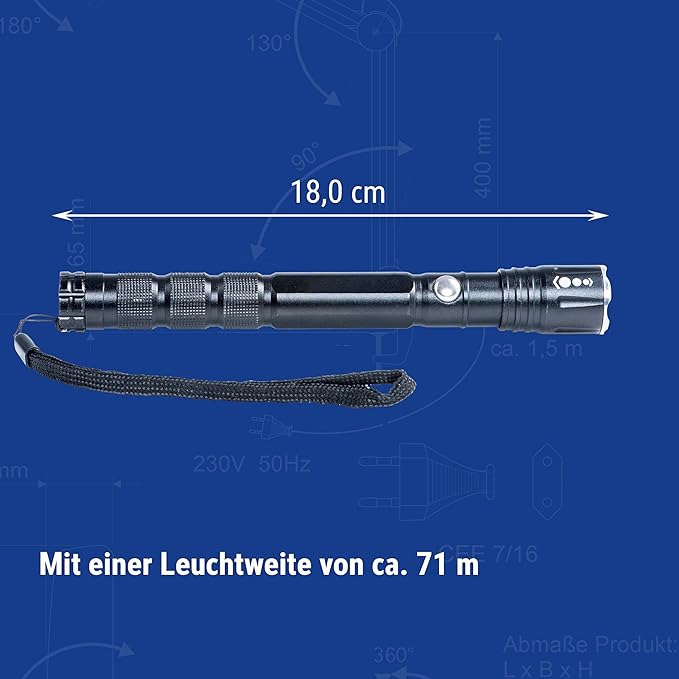 MAUL LED Taschenlampe Dion 17cm; 1W; bis zu 71m