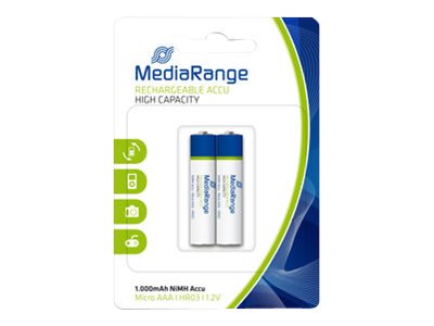 MediaRange MRBAT122 Haushaltsbatterie Wiederaufladbarer Akku AAA Nickel-Metallhydrid (NiMH)