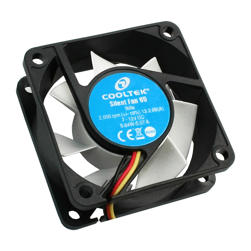 Cooltek Silent Fan 60 Computergehäuse Ventilator 6 cm Schwarz, Weiß