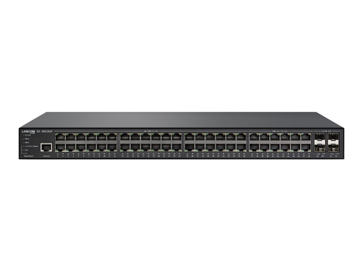 LANCOM GS-3652XUP Managed L3 2.5G Ethernet (100/1000/2500) Energie Über Ethernet (PoE) Unterstützung 1U Schwarz