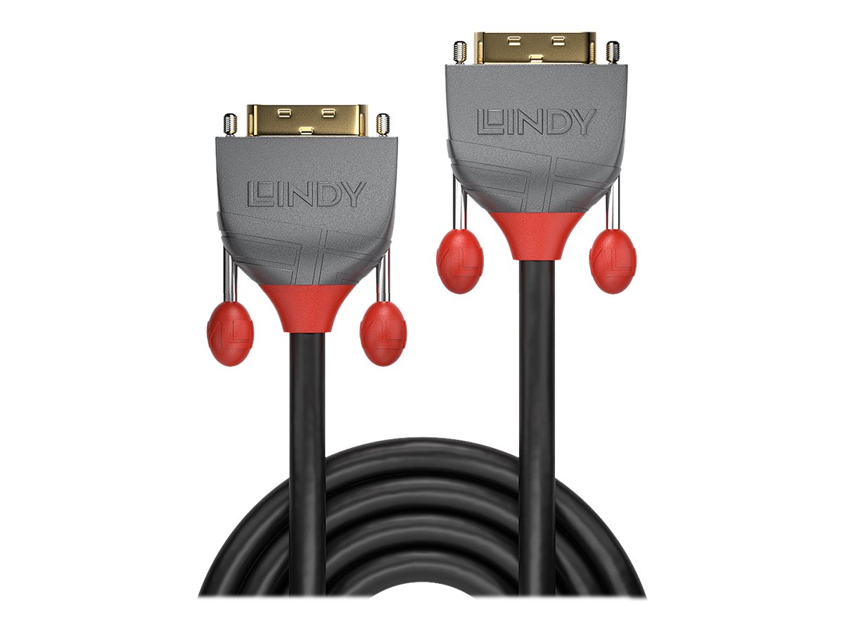 Lindy 36220 DVI-Kabel 0,5 m DVI-D Grau