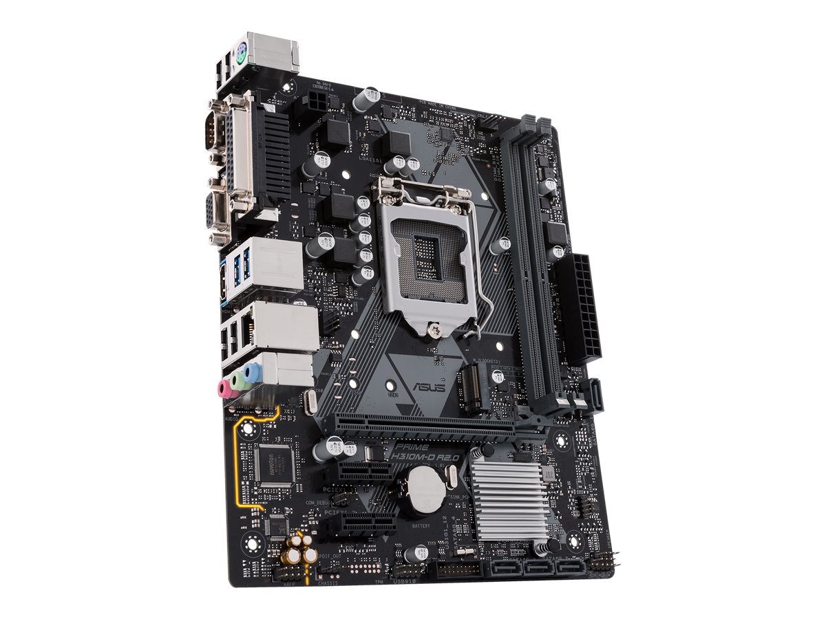 ASUS PRIME H310M-D R2.0 - Motherboard - micro ATX - LGA1151 Socket - H310 Chipsatz - USB 3.1 Gen 1 - Gigabit LAN - Onboard-Grafik (CPU erforderlich)