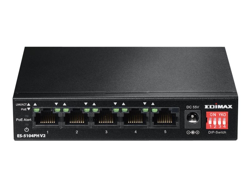 Edimax ES-5104PH V2 - Switch - 4 x 10/100 (PoE+)