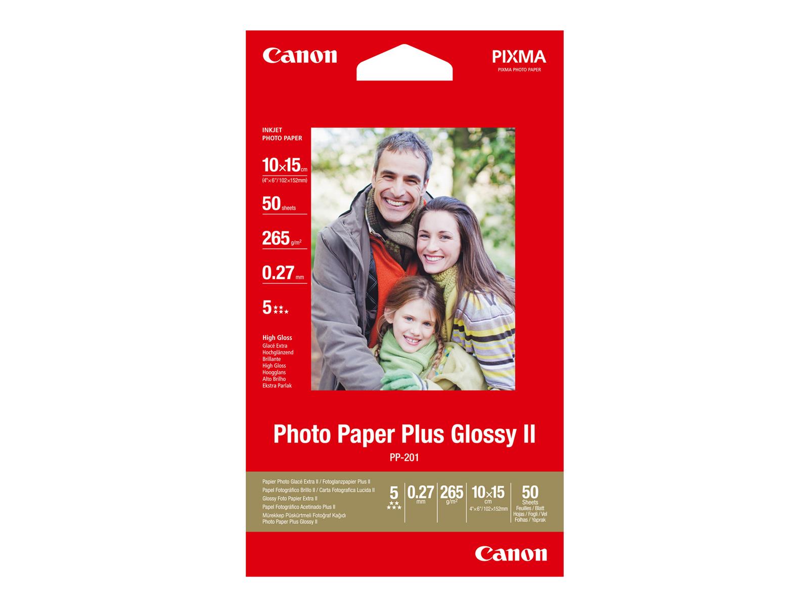 Canon PP-201 Glossy II Fotopapier Plus 10 x 15 cm – 50 Blatt