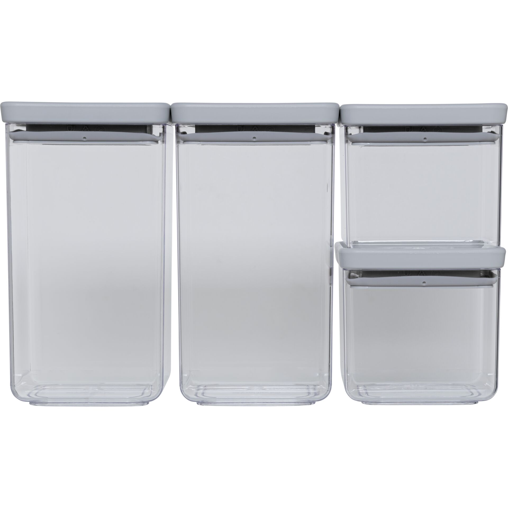4x1 Brabantia Vorratsdose Tasty eckig, hellgrau