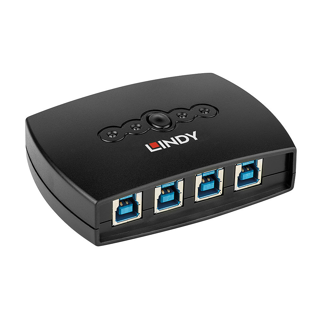 Lindy 4 Port USB 3.0 Switch - USB-Umschalter für die gemeinsame Nutzung von Peripheriegeräten