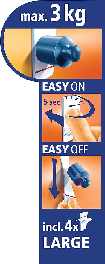 tesa  Powerstrips Waterproof Duohaken Zoom, Metall