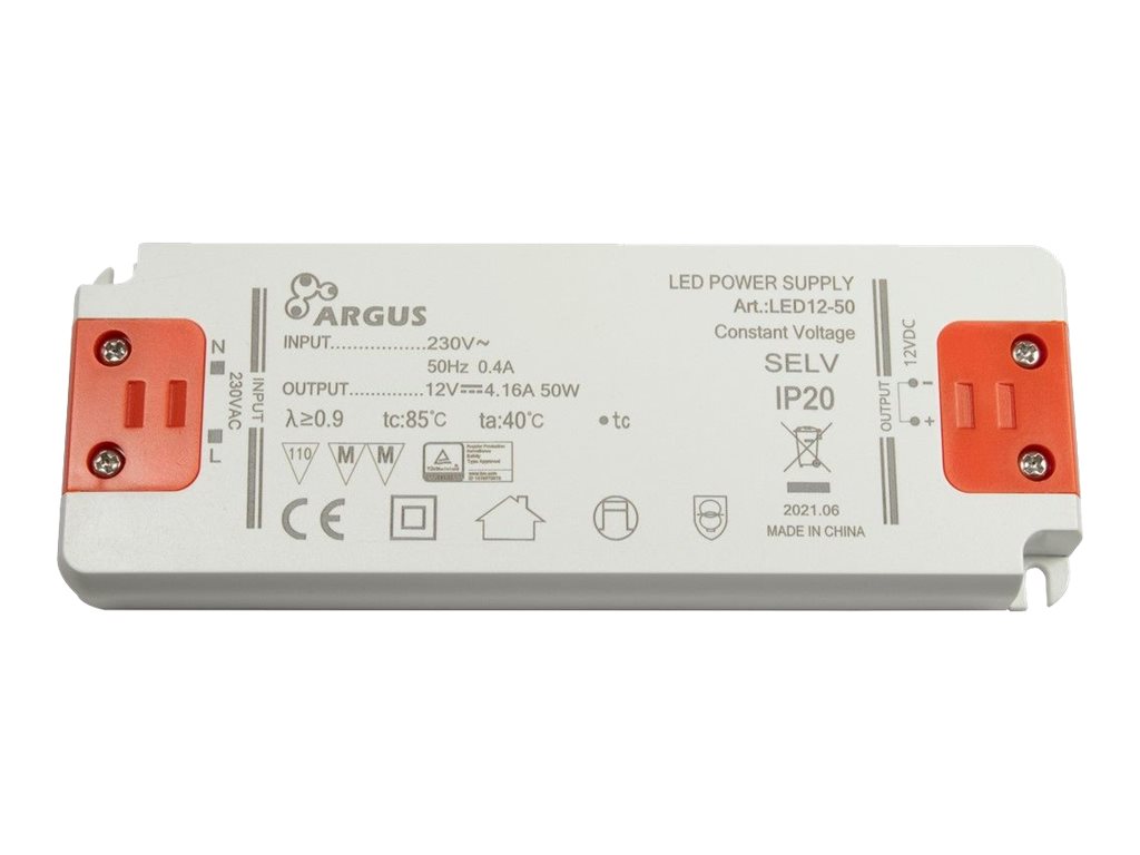 Inter-Tech LED Trafo  LED12-50 50W, 12V, 4160mA, IP20 retail
