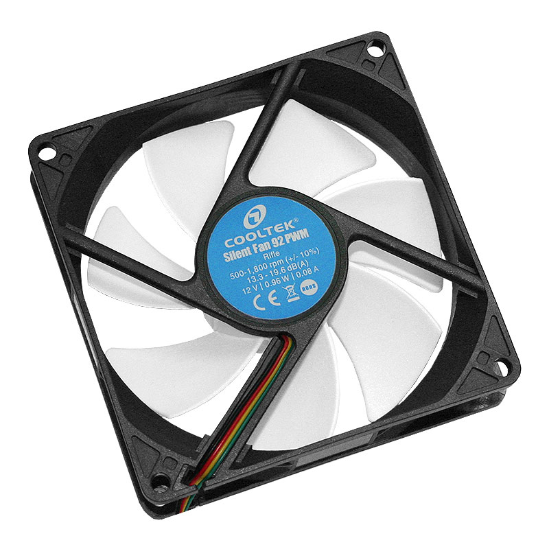 Cooltek Silent Fan 92 PWM Computergehäuse Ventilator 9,2 cm Schwarz, Weiß