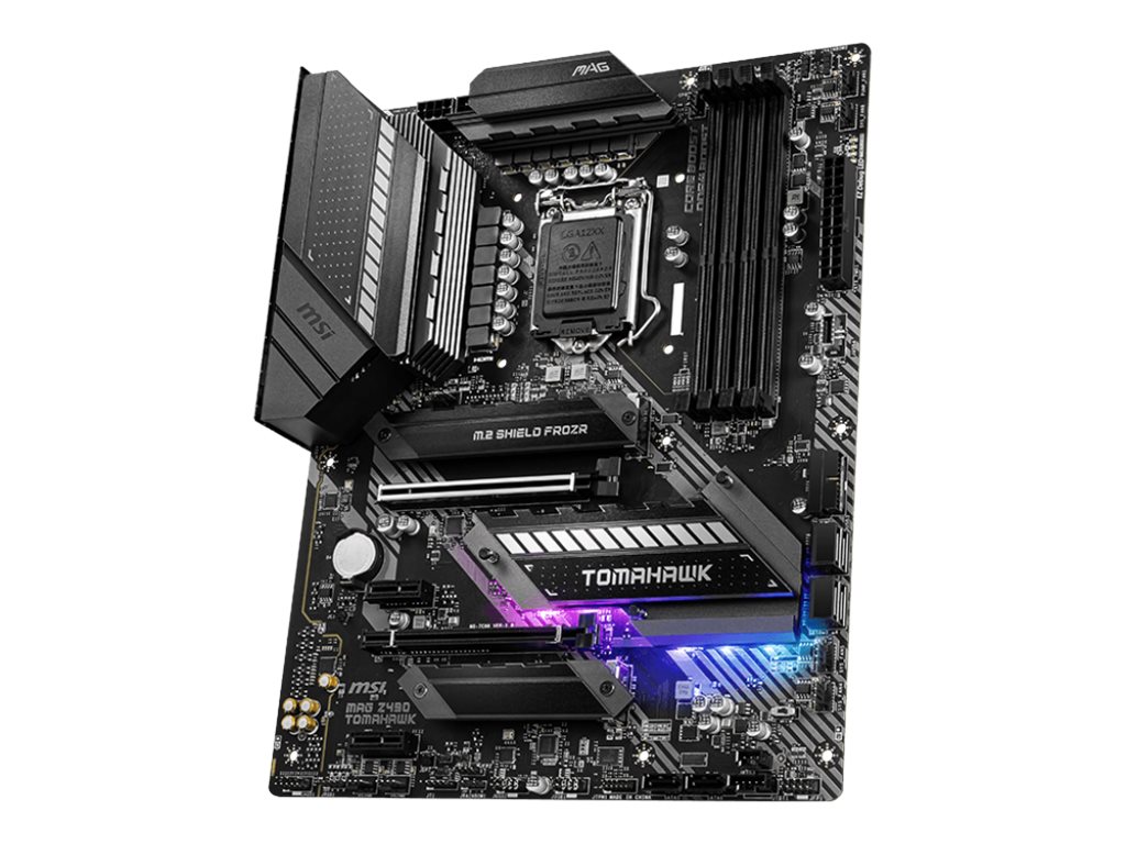 MSI MAG Z490 TOMAHAWK - Motherboard - ATX - LGA1200-Sockel - Z490 Chipsatz - USB-C Gen1, USB 3.2 Gen 1, USB 3.2 Gen 2, USB-C Gen 2x2 - Gigabit LAN, 2.5 Gigabit LAN - Onboard-Grafik (CPU erforderlich)