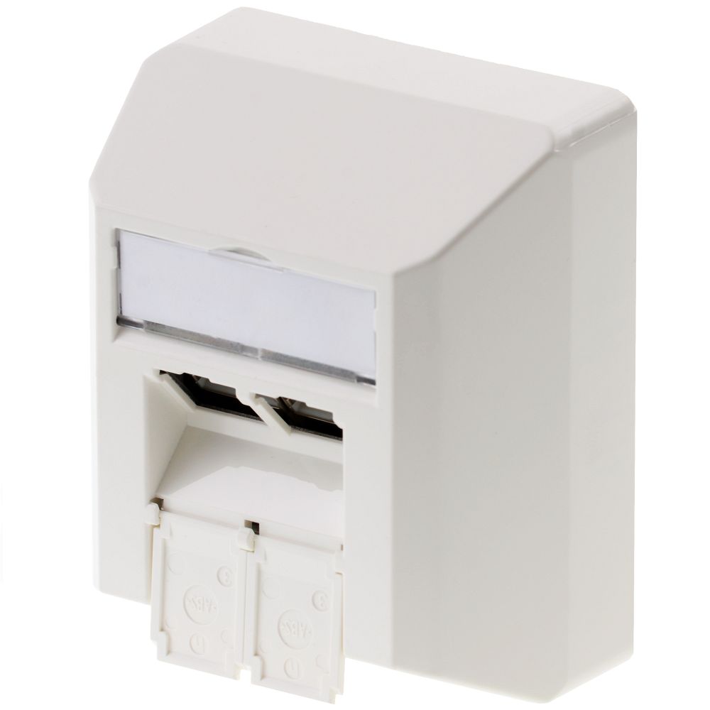 Telegärtner Dose AMJ45 8/8 K AP/50 Cat.6A alpinweiß