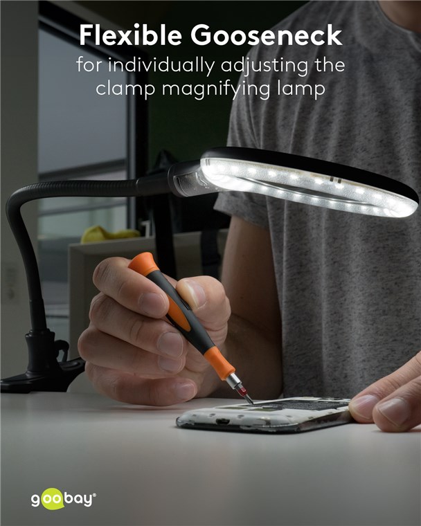 LED-Klemm-Lupenleuchte, 6 W, schwarz