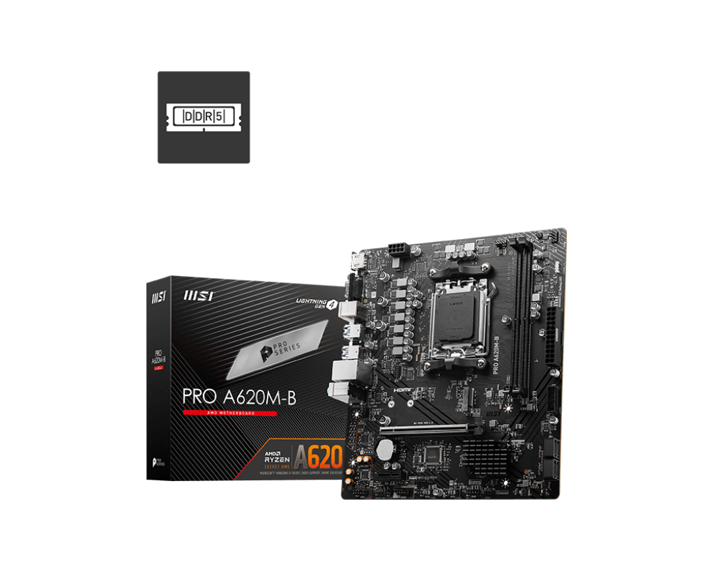 MSI PRO A620M-B Motherboard AMD A620 Sockel AM5 micro ATX MSI PRO A620M-B Motherboard AMD A620 Sockel AM5 micro ATX